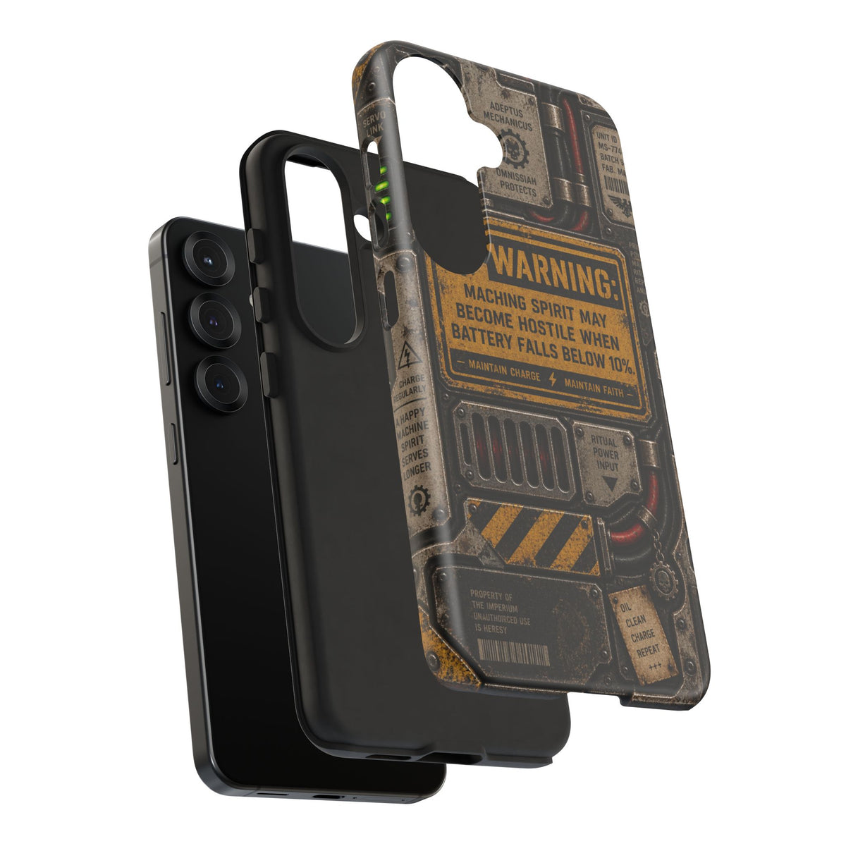 Machine Spirit Warning Phone Case | Grimdark Sci-Fi Design
