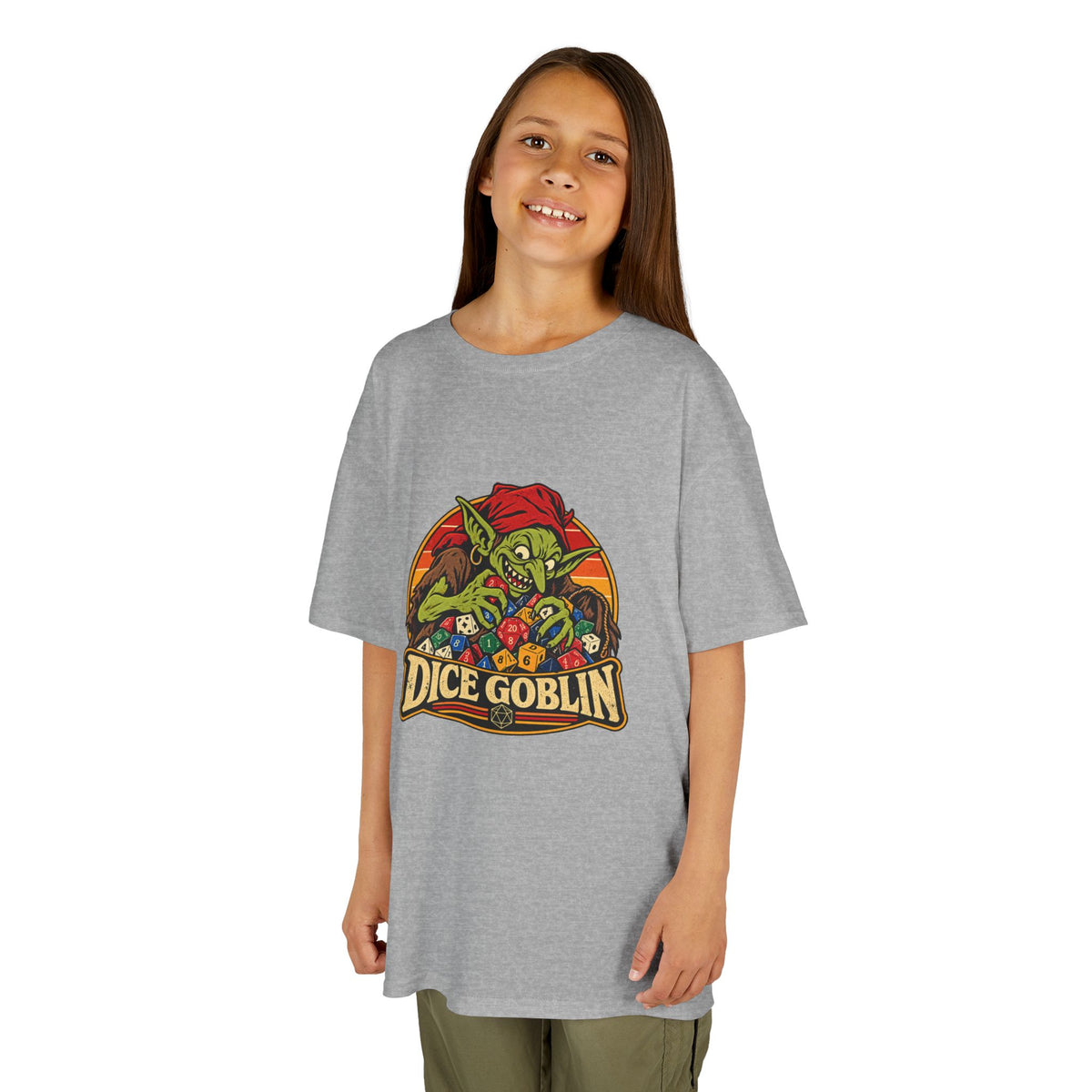 Kids Dice Goblin T-Shirt | Cute Tabletop RPG Gaming Tee