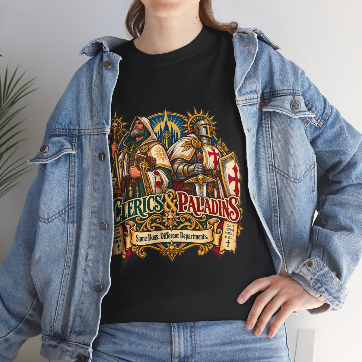 Clerics & Paladins RPG Tee | Same Boss, Different Departments