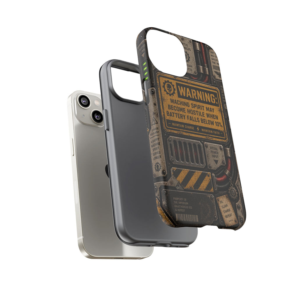 Machine Spirit Warning Phone Case | Grimdark Sci-Fi Design