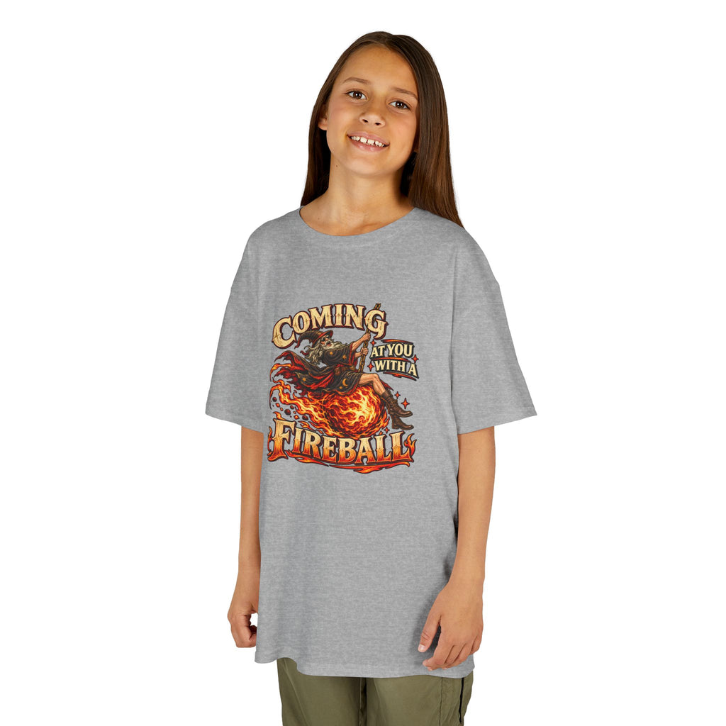 Kids Fireball Dragon T-Shirt | Cute Fantasy RPG Adventure Tee