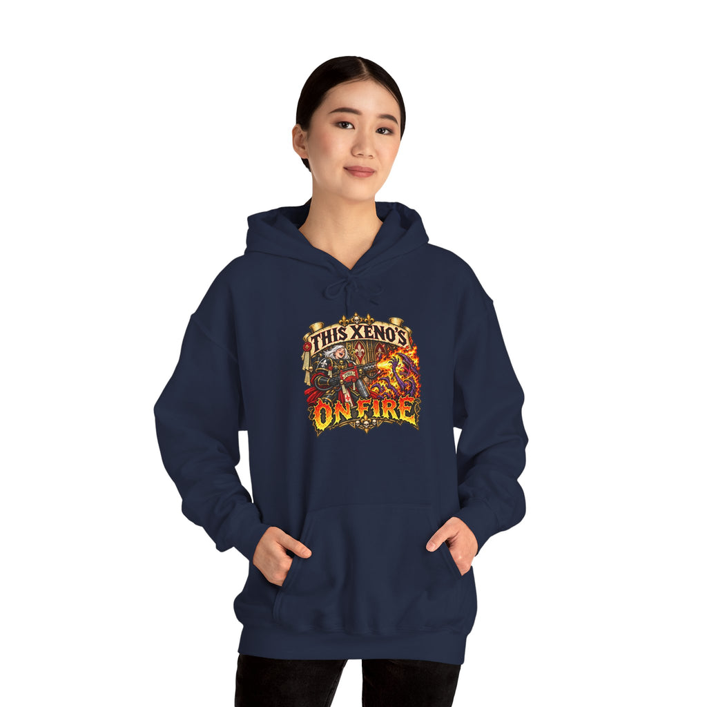 This Xeno’s On Fire Hoodie | Battle Sisters Grimdark Sci-Fi Warhammer Inspired Pullover