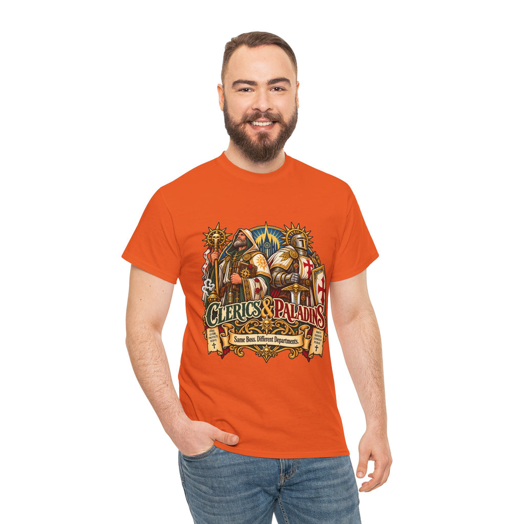 Clerics & Paladins RPG Tee | Same Boss, Different Departments