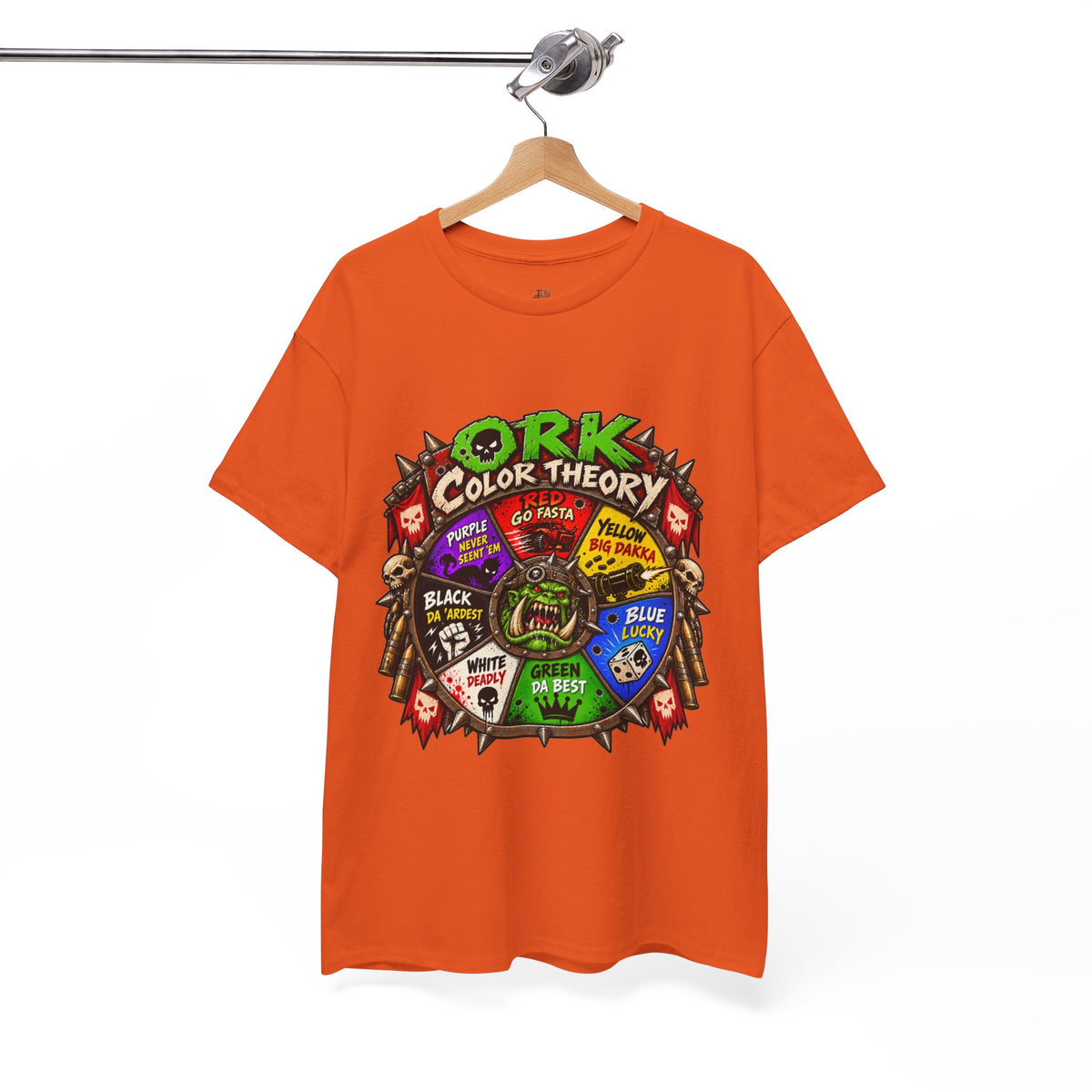 Green-Skin Color Theory T-Shirt – Funny Tabletop Wargaming Tee | Ork Fantasy Sci-Fi Gamer Shirt