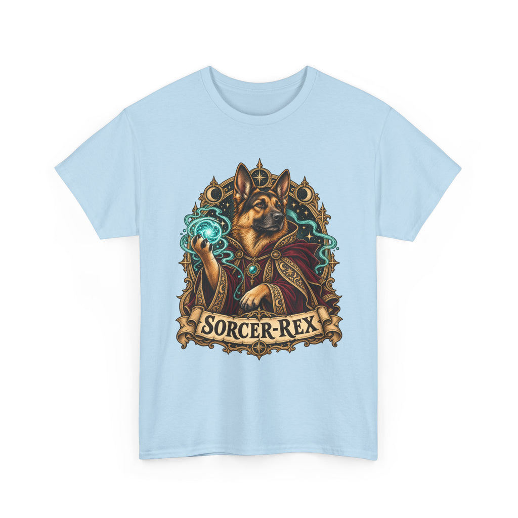 Sorcer-Rex Wizard Dog Fantasy Graphic T-Shirt