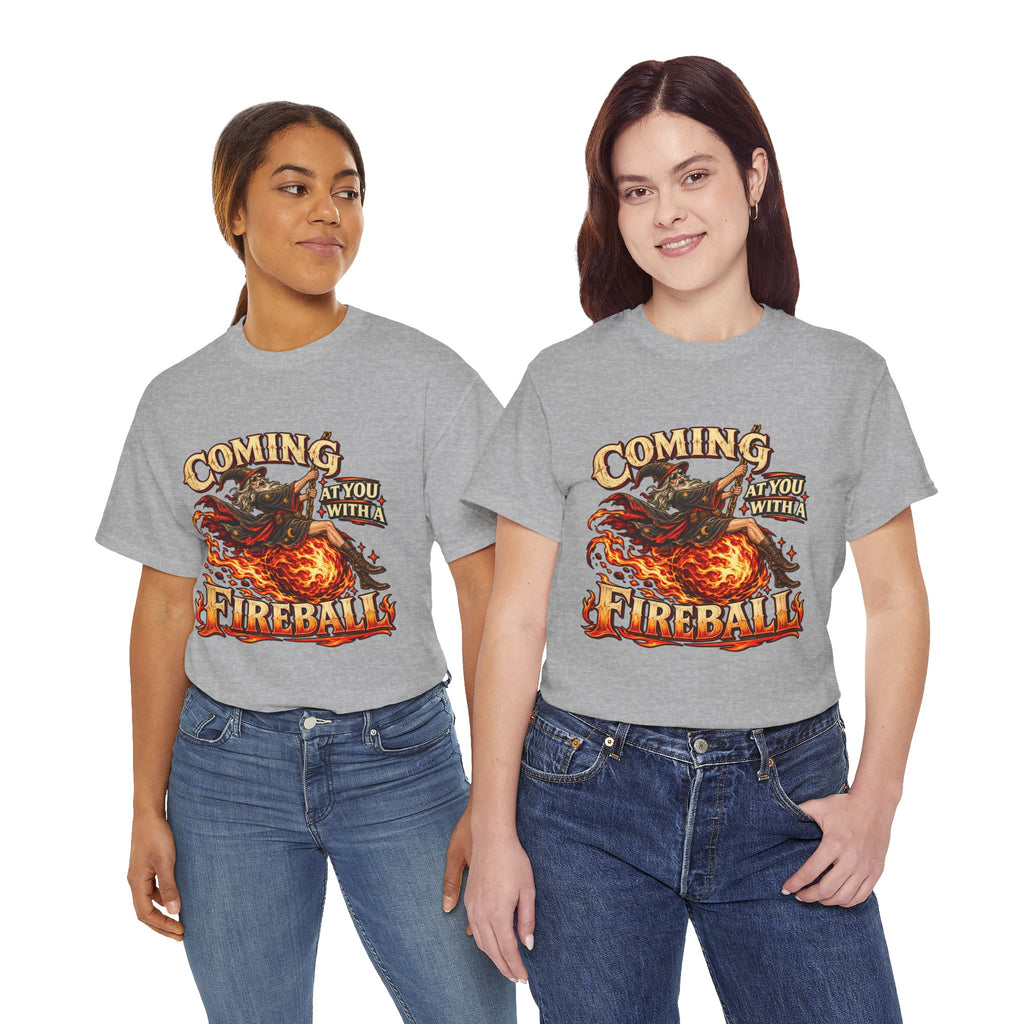 Coming at You With a Fireball Wizard T-Shirt | Funny Fantasy RPG Tee