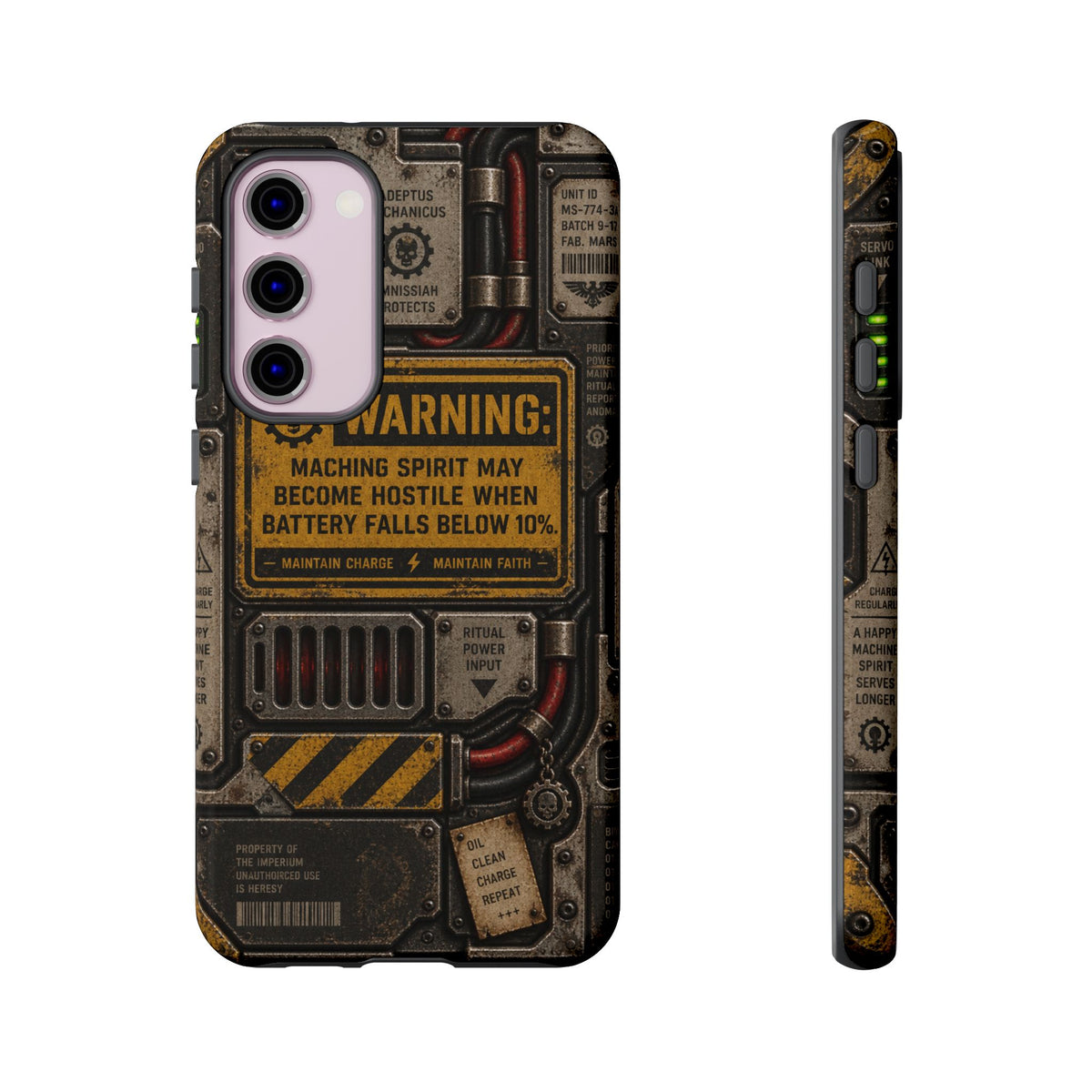 Machine Spirit Warning Phone Case | Grimdark Sci-Fi Design