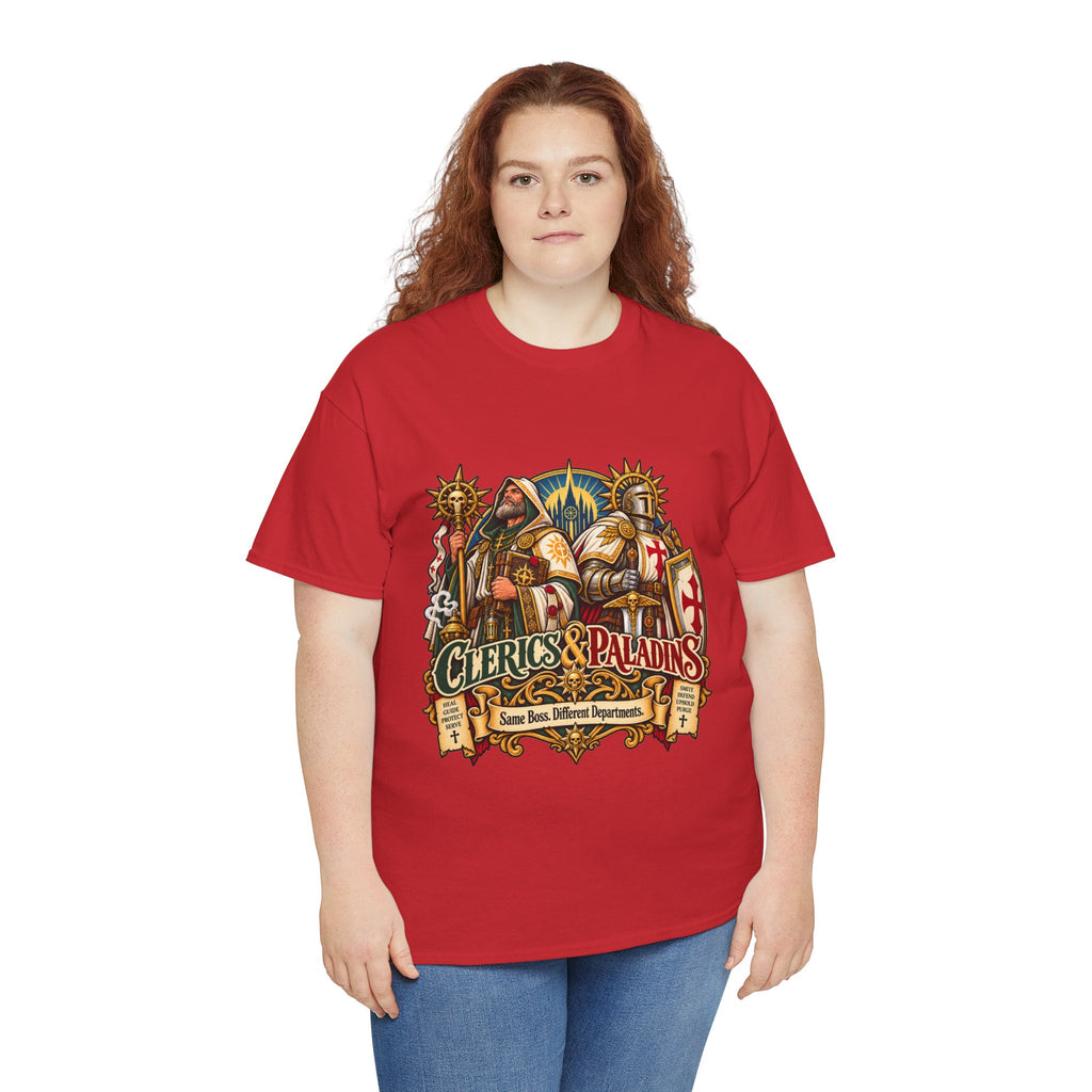 Clerics & Paladins RPG Tee | Same Boss, Different Departments
