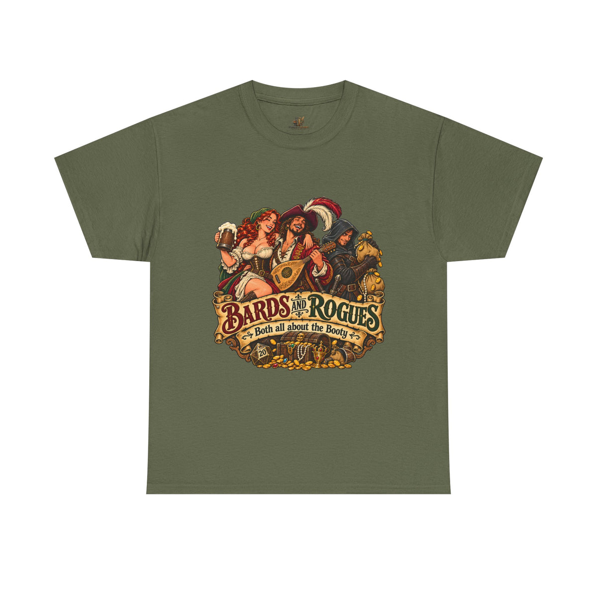 Bards & Rogues Fantasy RPG T-Shirt — "Bards & Rogues: It's All About the Booty"