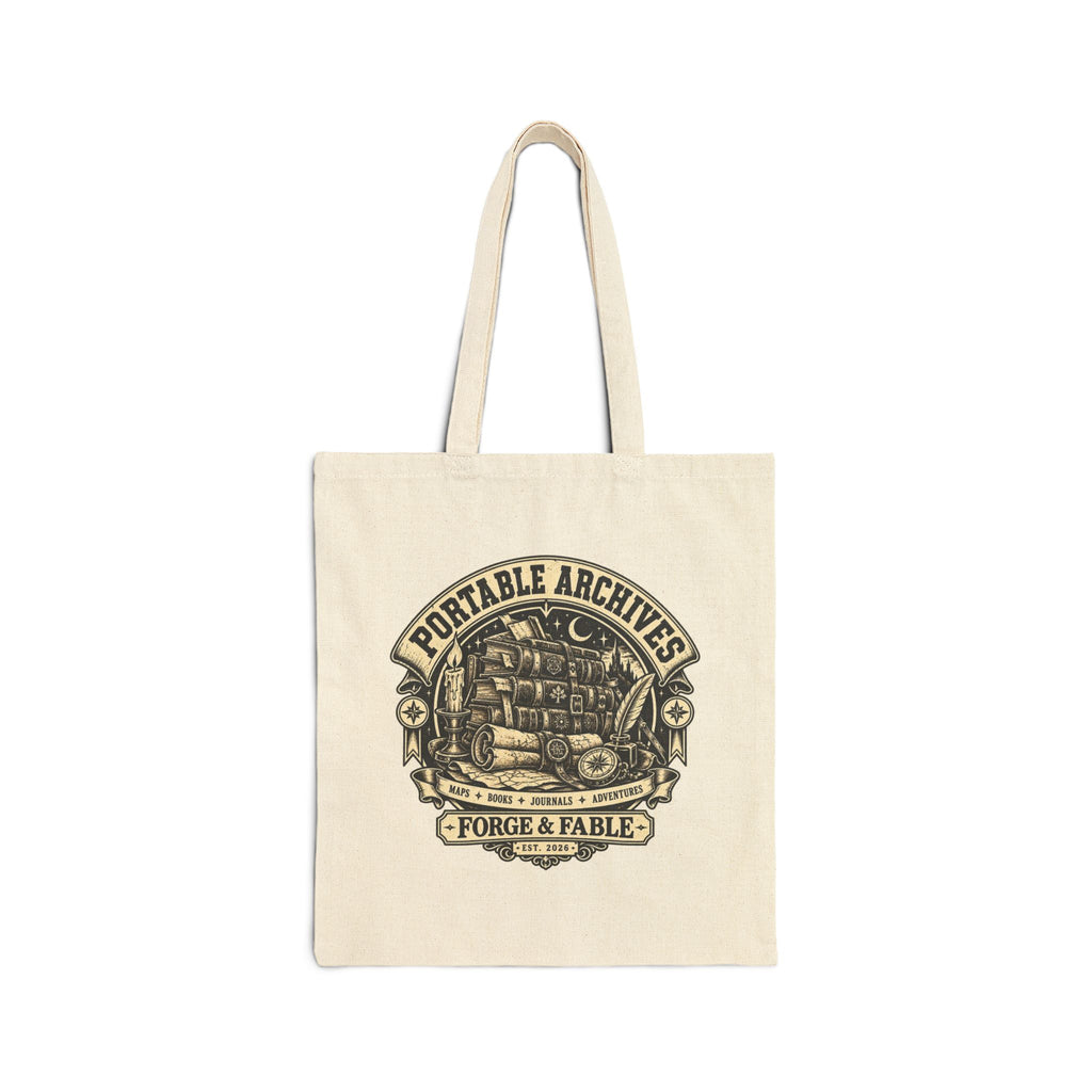 Portable Archives Canvas Tote Bag | Vintage Book Lover Gift