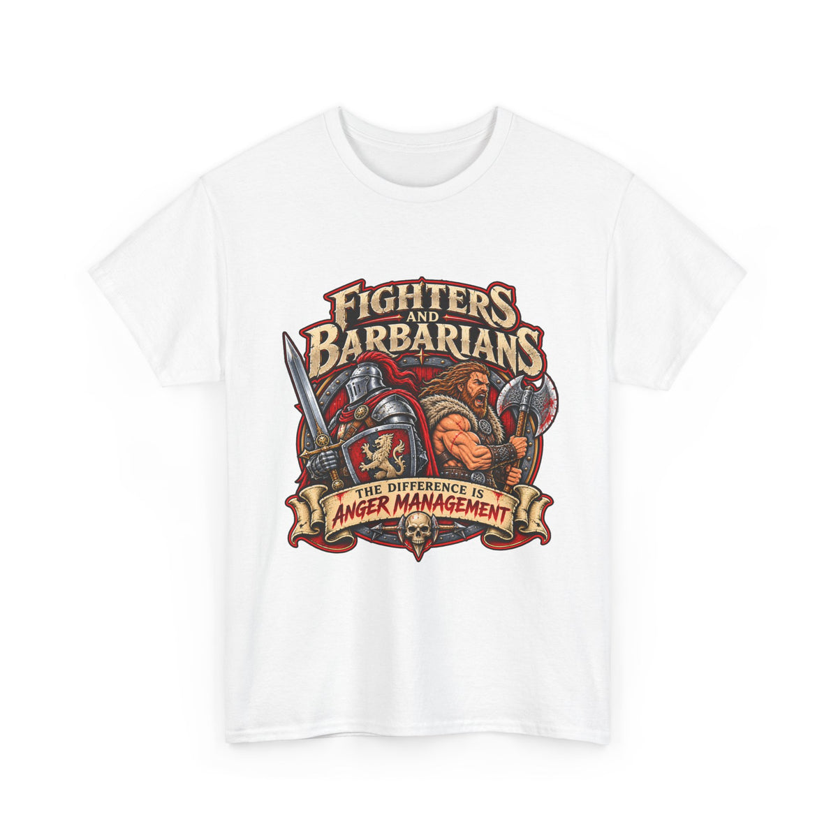 Fighters & Barbarians RPG Tee | The Difference Is Anger Management