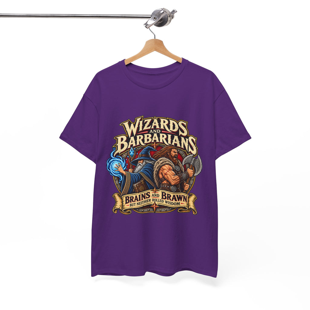 Wizards & Barbarians T-Shirt | Funny Fantasy RPG Gamer Tee