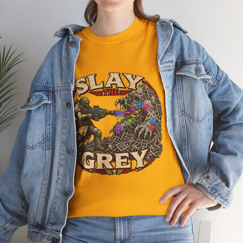 Slay the Grey Sci-Fi Miniature Painting T-Shirt | Hobbyist Tee