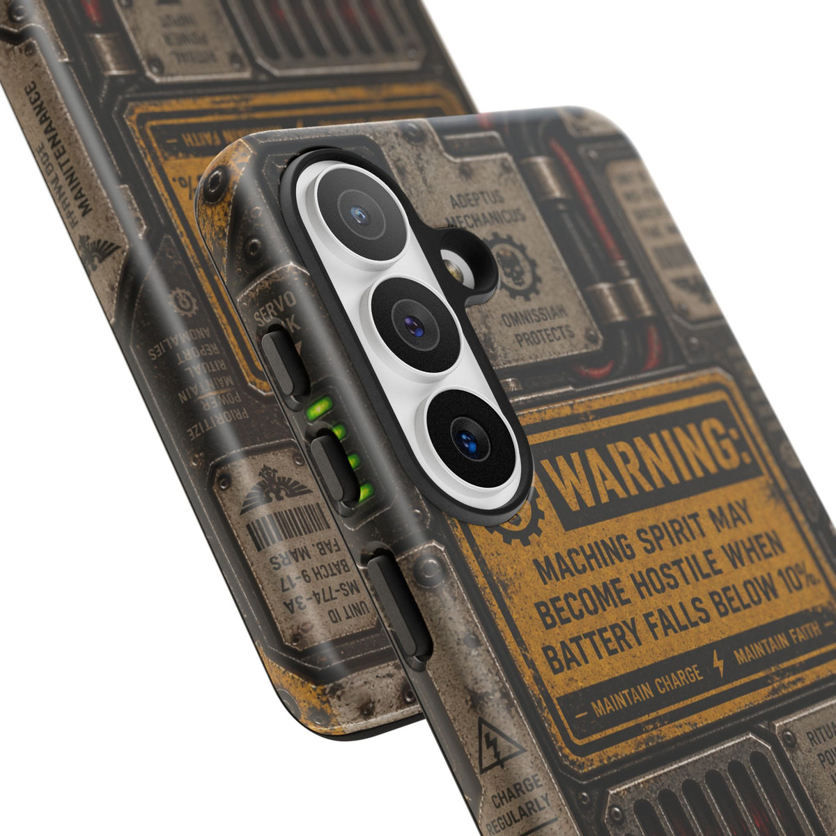 Machine Spirit Warning Phone Case | Grimdark Sci-Fi Design