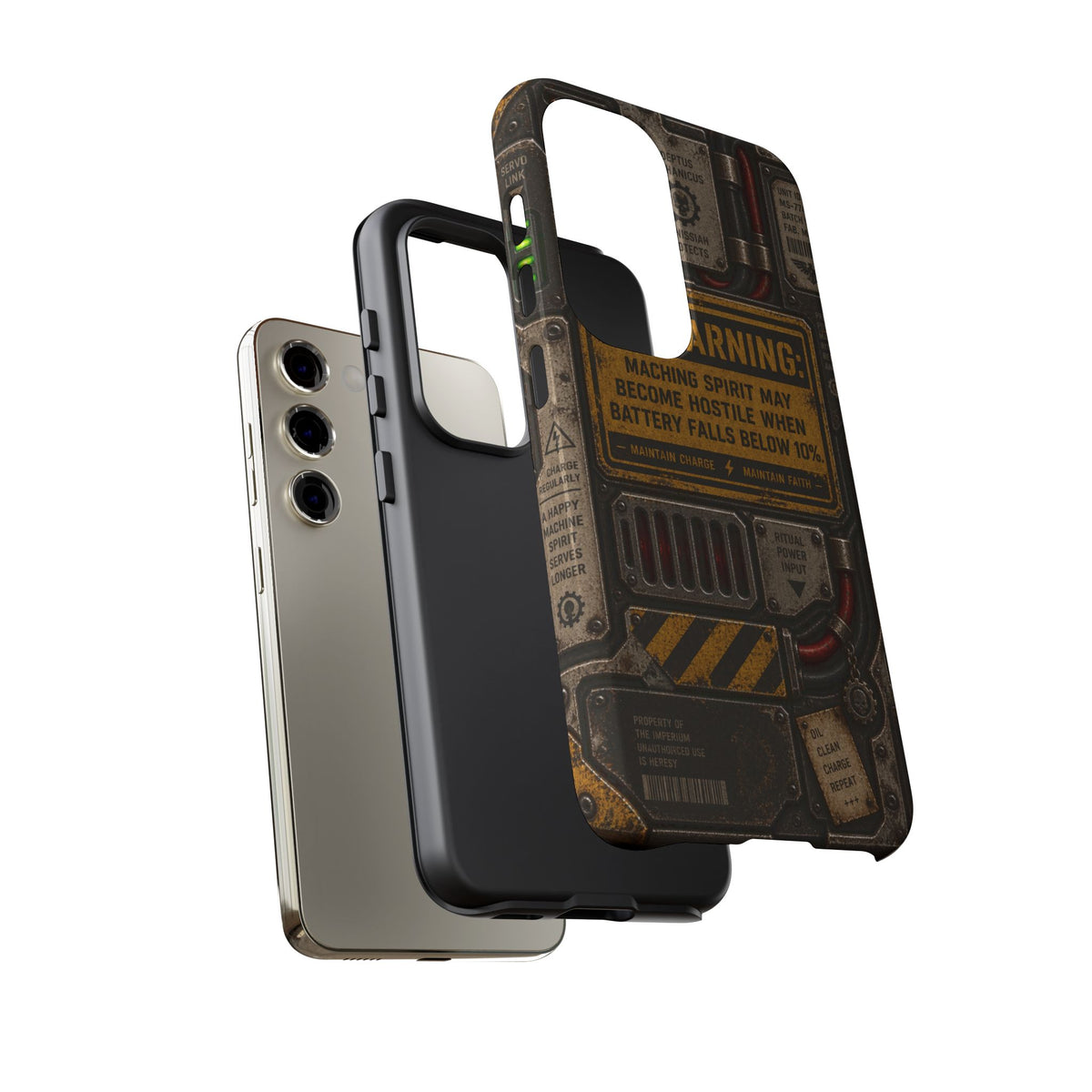Machine Spirit Warning Phone Case | Grimdark Sci-Fi Design