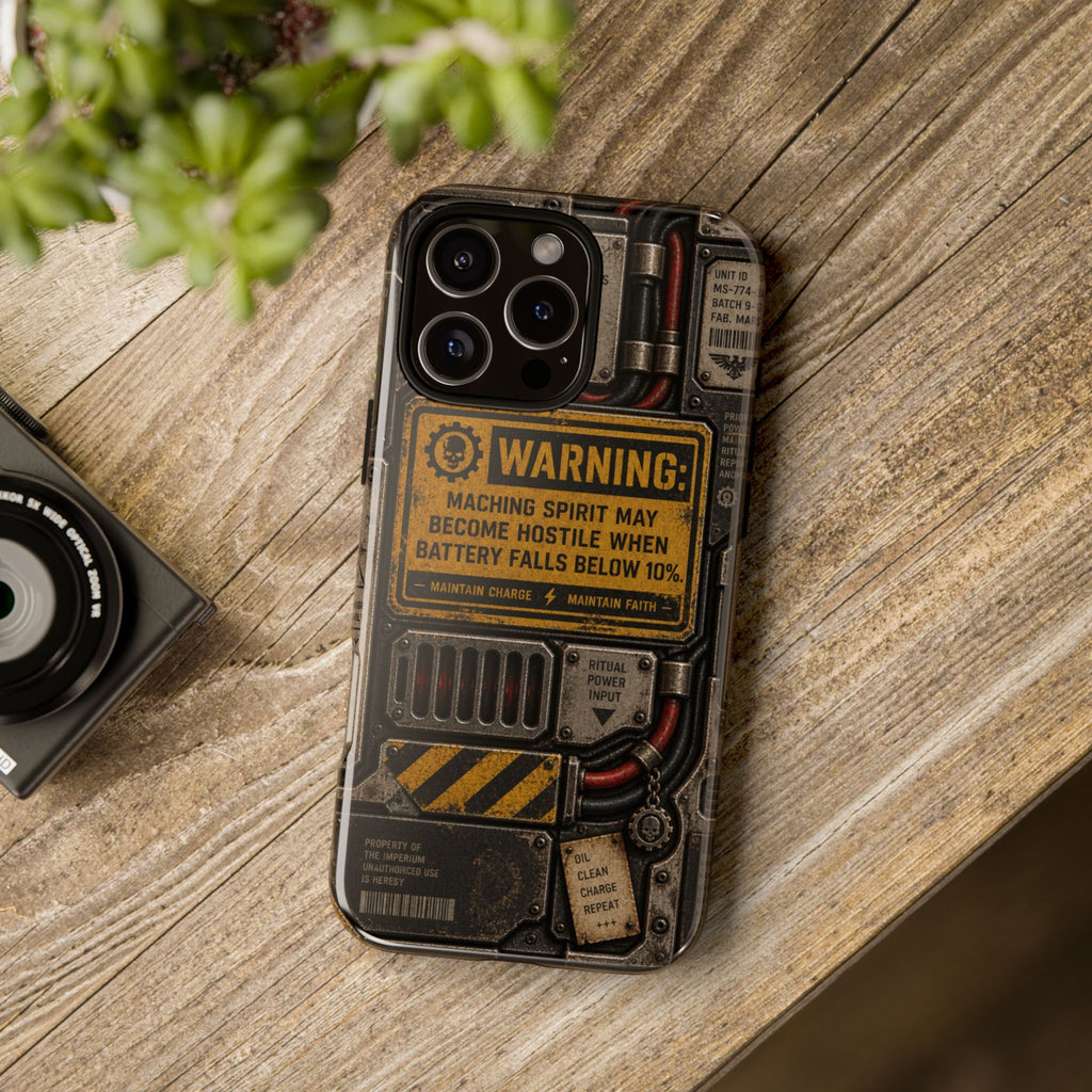 Machine Spirit Warning Phone Case | Grimdark Sci-Fi Design