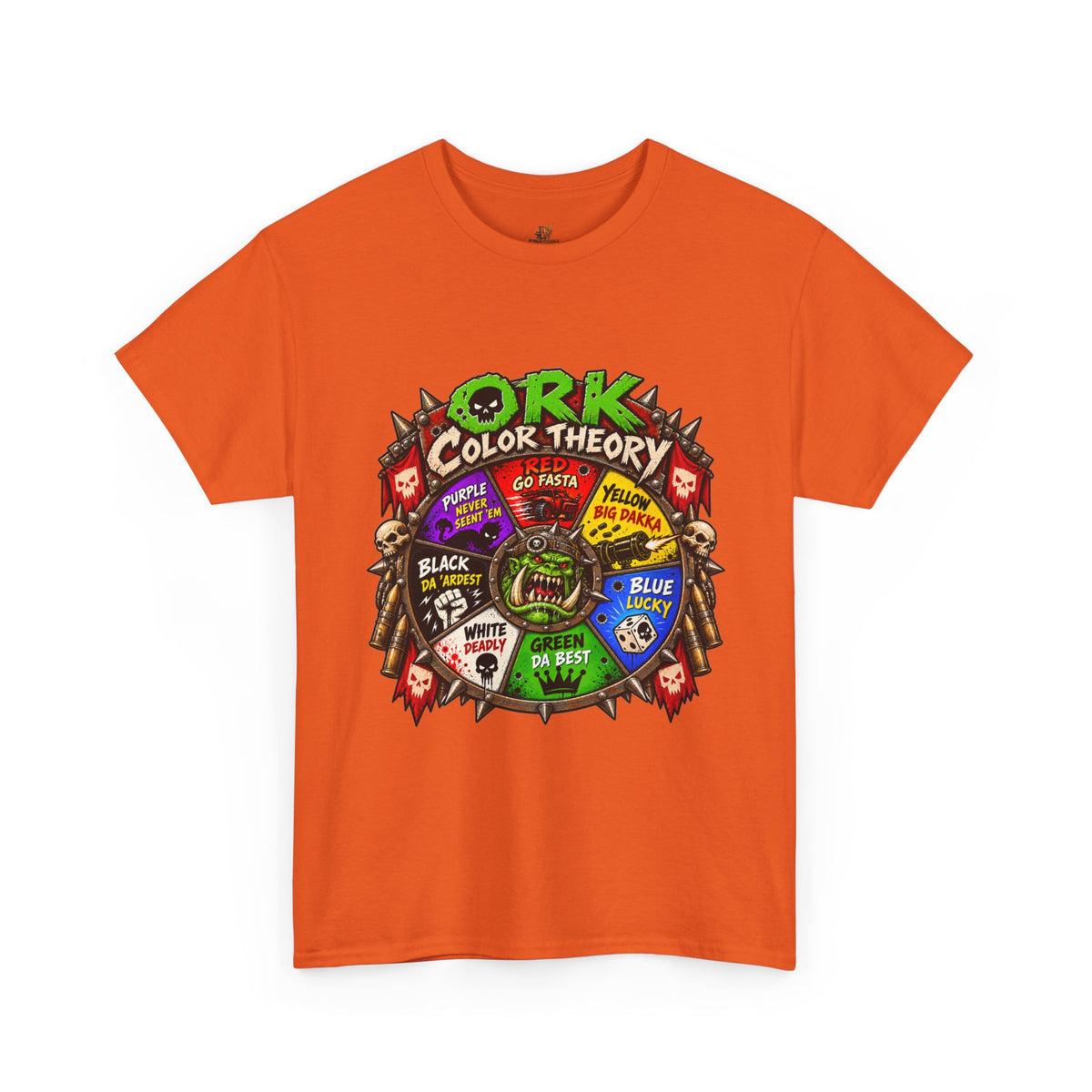 Green-Skin Color Theory T-Shirt – Funny Tabletop Wargaming Tee | Ork Fantasy Sci-Fi Gamer Shirt