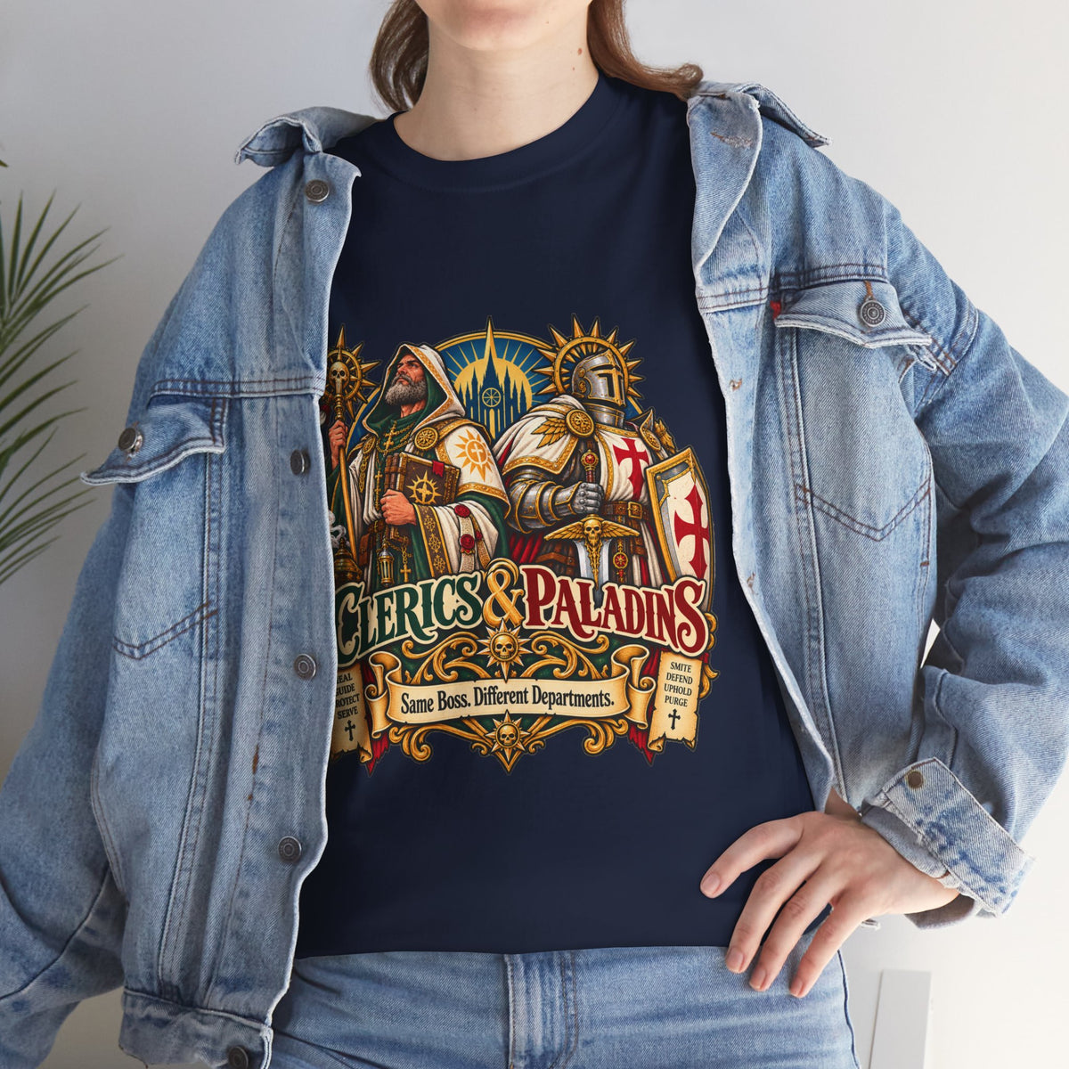 Clerics & Paladins RPG Tee | Same Boss, Different Departments