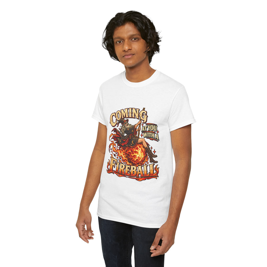 Coming at You With a Fireball Wizard T-Shirt | Funny Fantasy RPG Tee