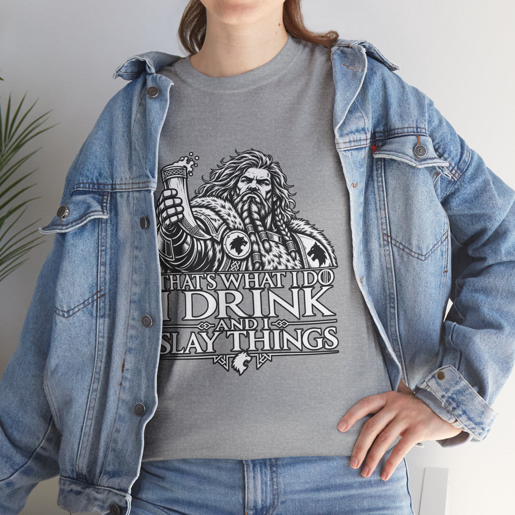 I Drink, I Slay Things Shirt – Space Wolf Humor & Tabletop Gaming Tee