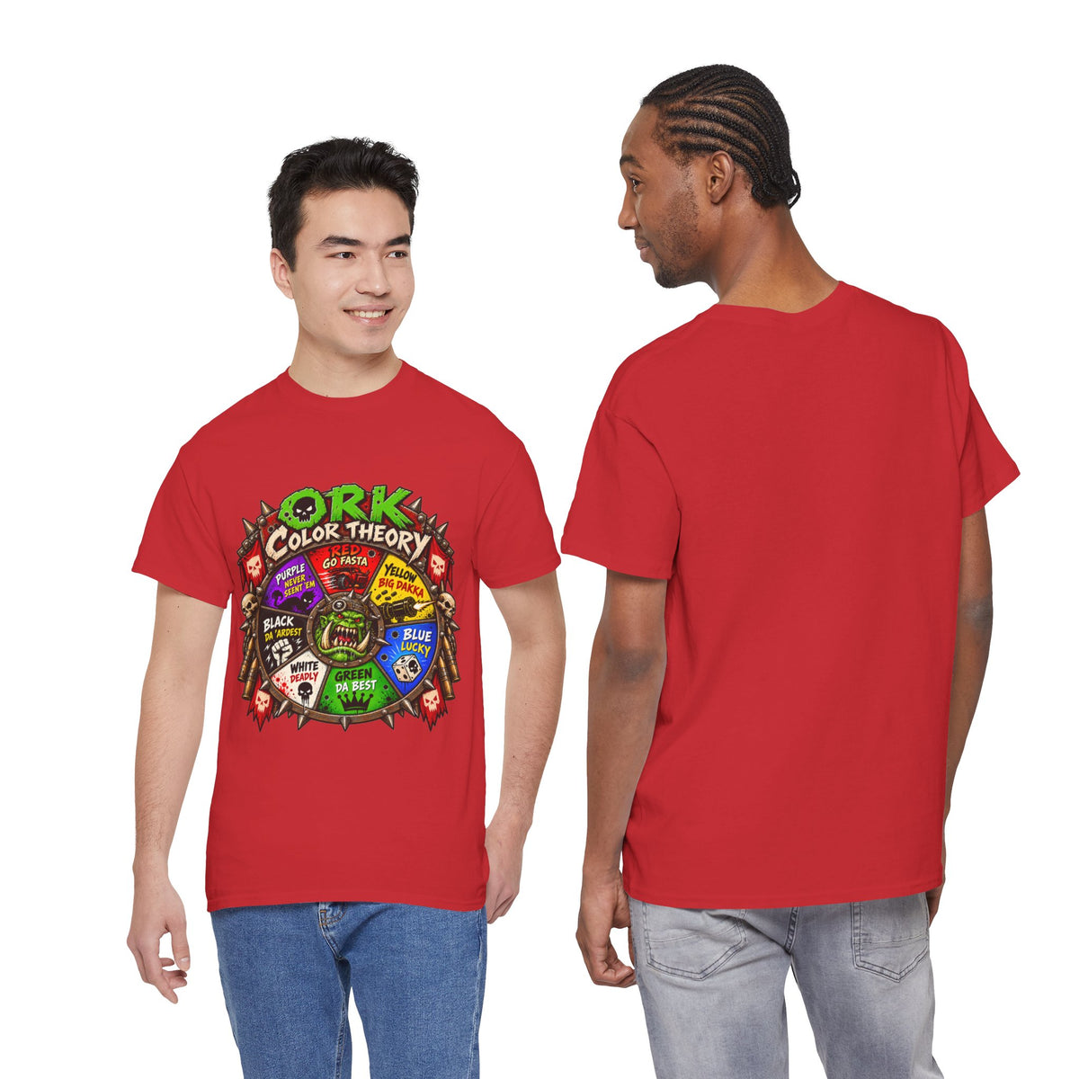 Green-Skin Color Theory T-Shirt – Funny Tabletop Wargaming Tee | Ork Fantasy Sci-Fi Gamer Shirt