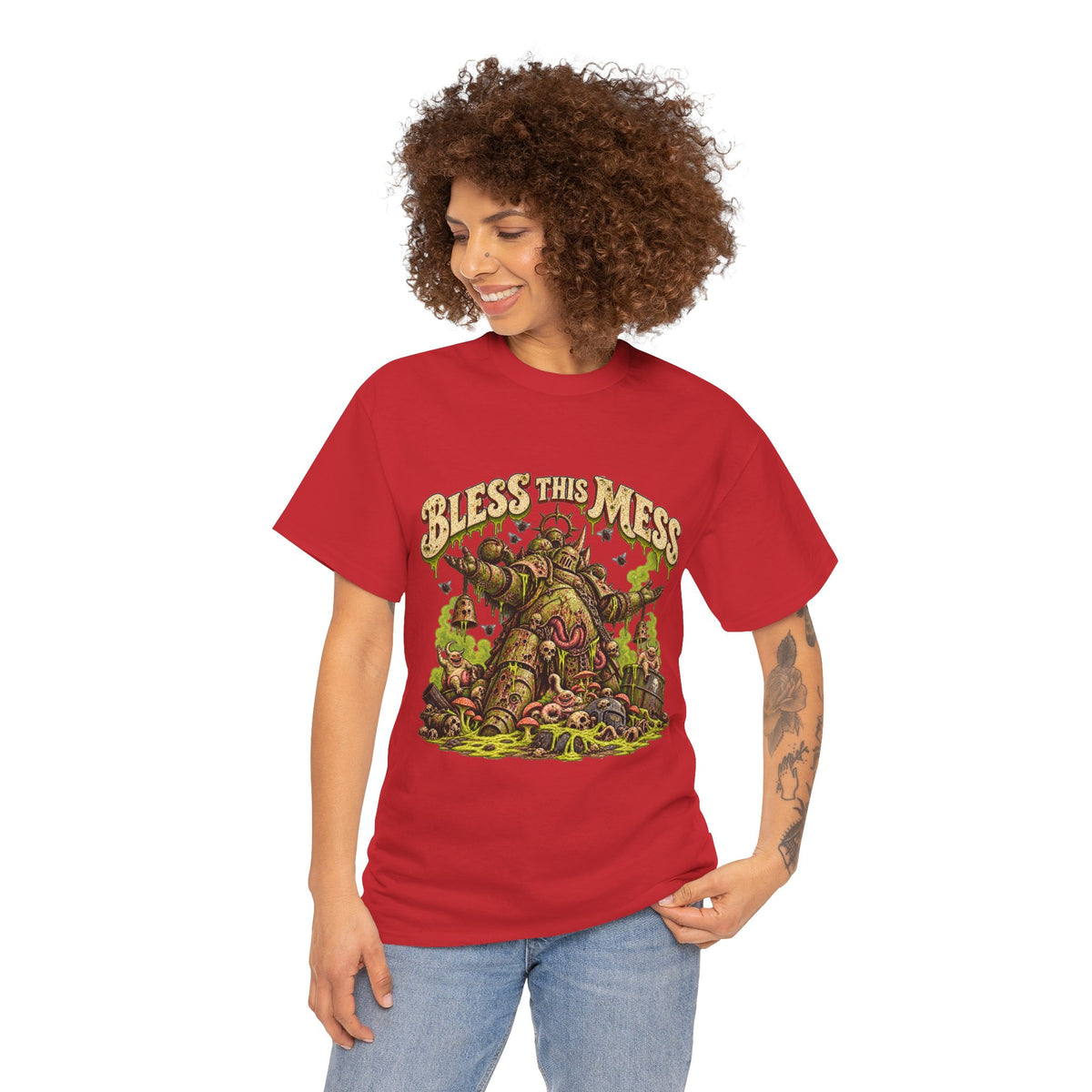 Bless This Mess Grimdark Warrior T-Shirt | Funny Fantasy Wargaming Tee