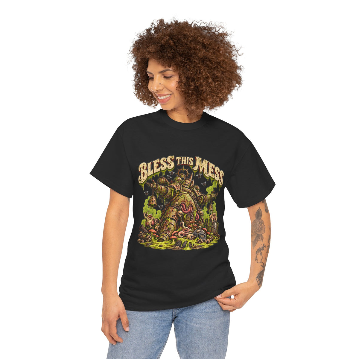 Bless This Mess Grimdark Warrior T-Shirt | Funny Fantasy Wargaming Tee