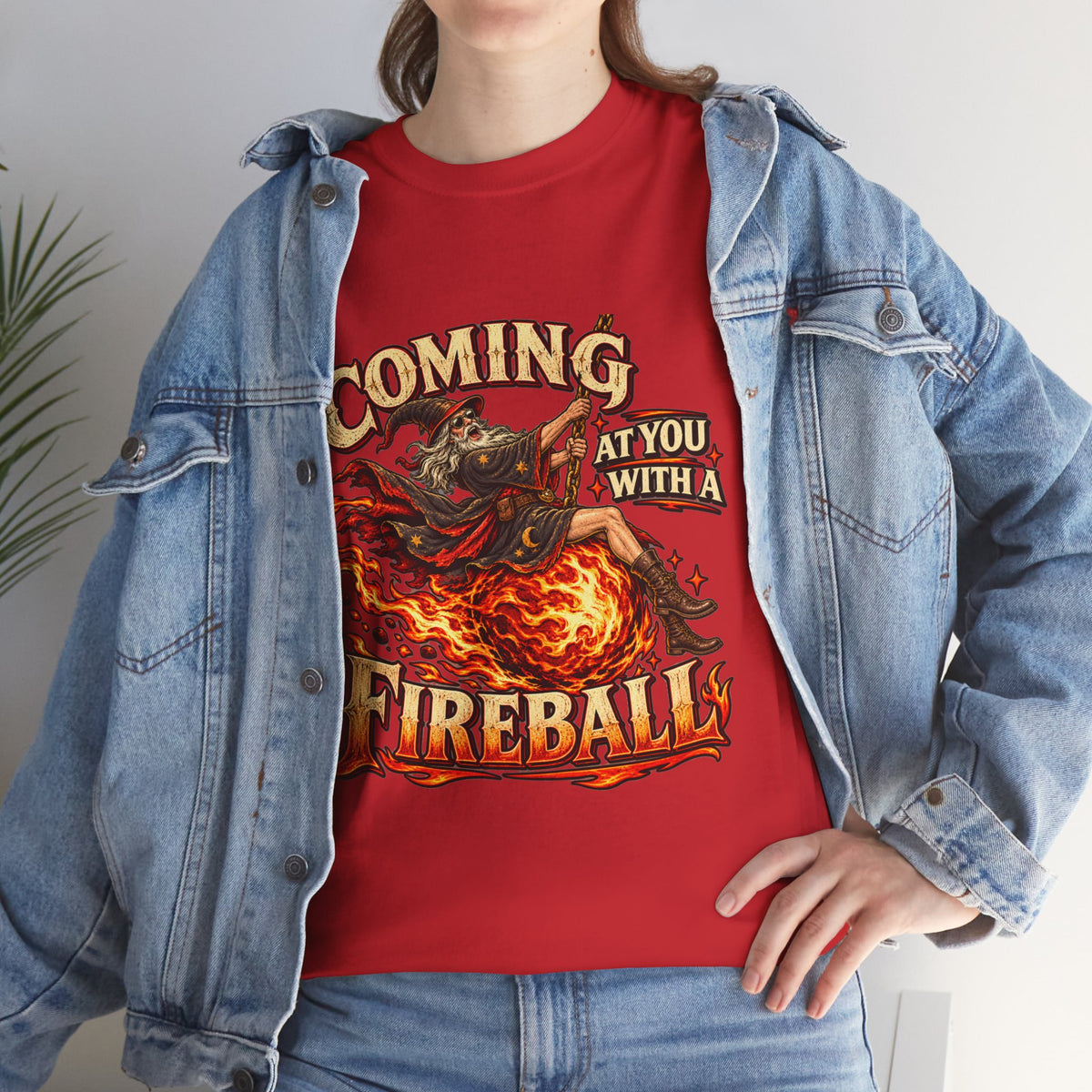Coming at You With a Fireball Wizard T-Shirt | Funny Fantasy RPG Tee