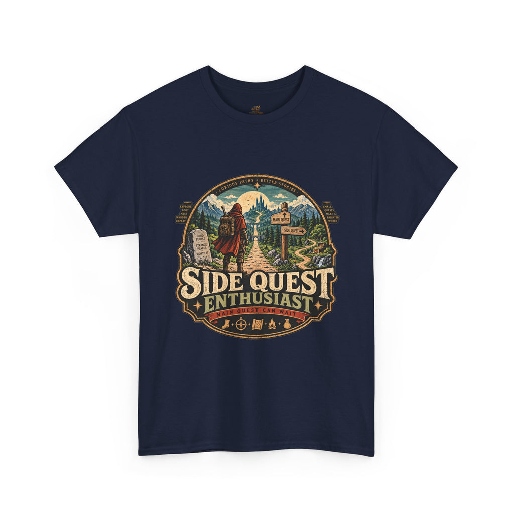 Side Quest Enthusiast T Shirt Funny Fantasy RPG Gaming Tee