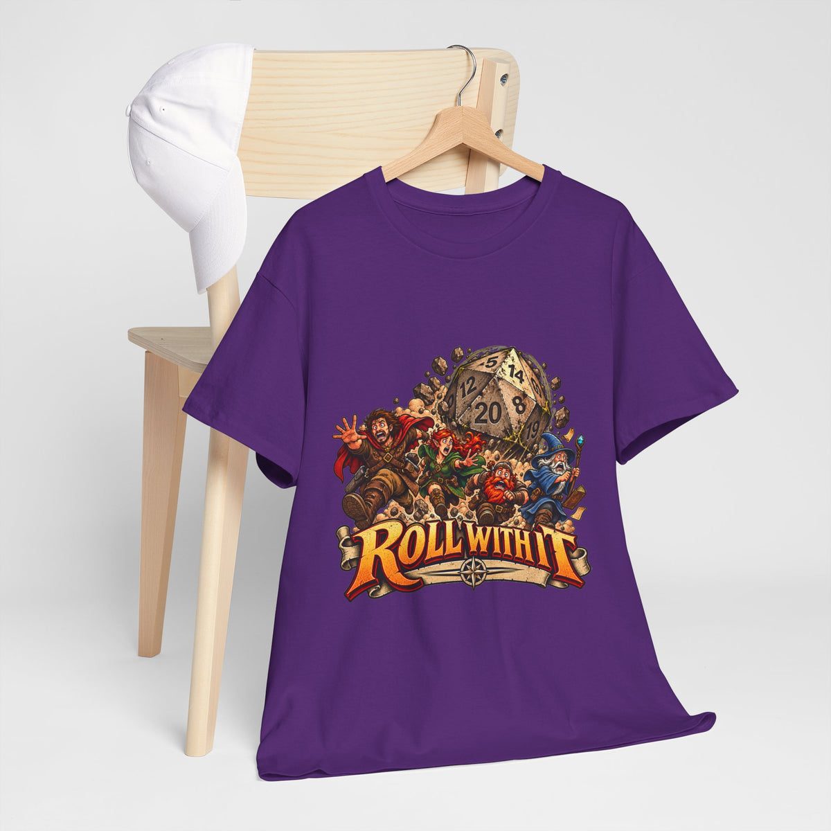 Roll With It D20 T-Shirt | Funny Tabletop RPG Dice Tee