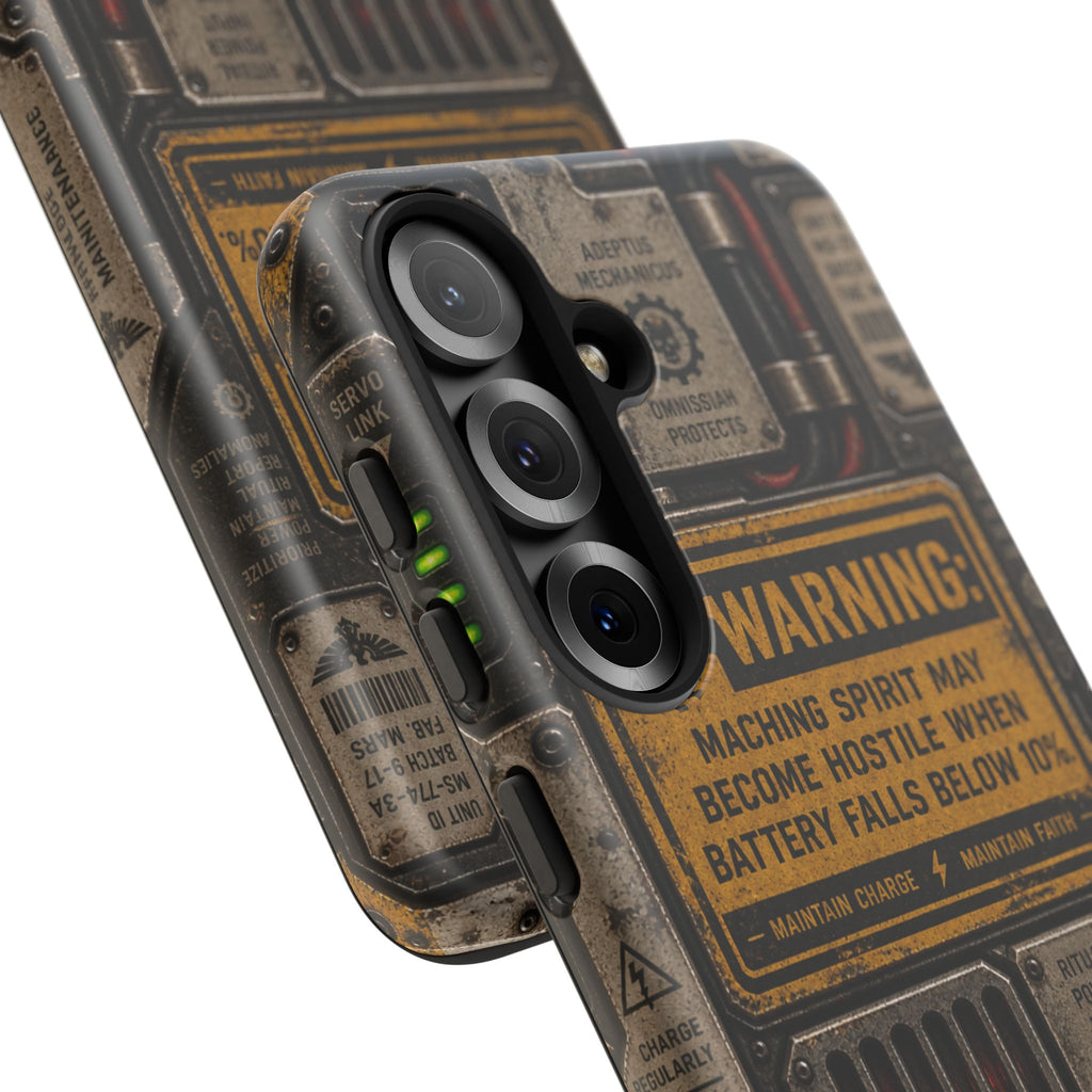 Machine Spirit Warning Phone Case | Grimdark Sci-Fi Design