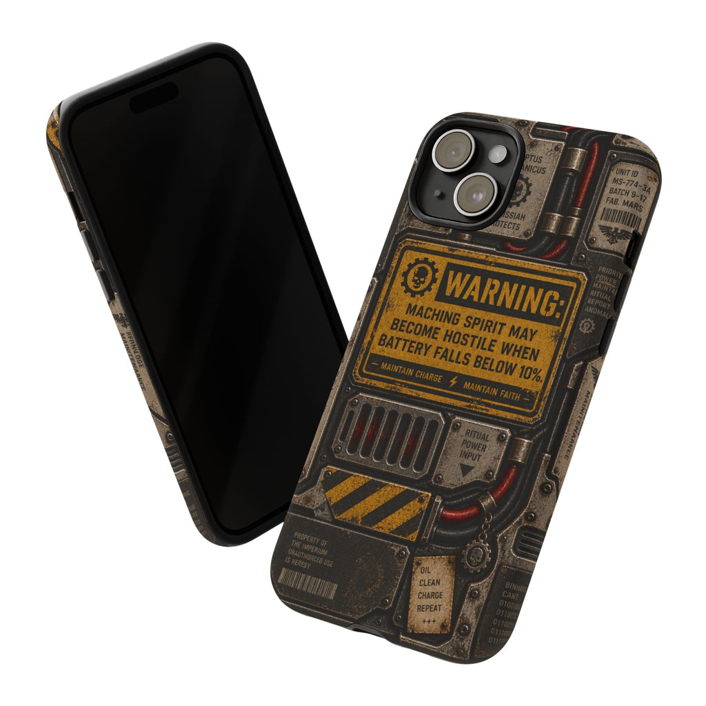 Machine Spirit Warning Phone Case | Grimdark Sci-Fi Design