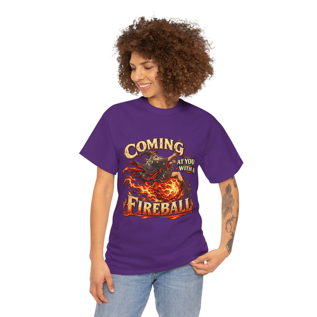 Coming at You With a Fireball Wizard T-Shirt | Funny Fantasy RPG Tee