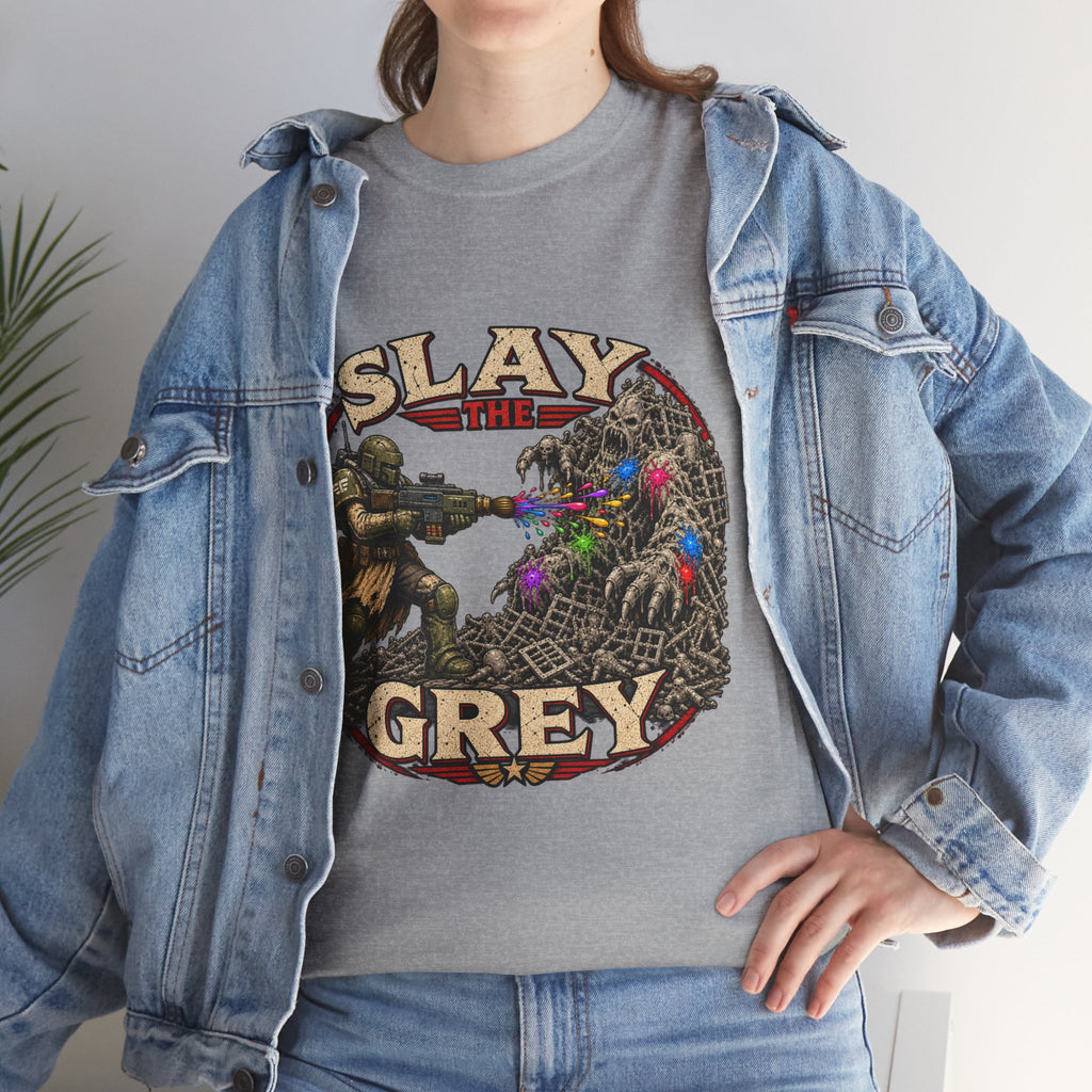 Slay the Grey Sci-Fi Miniature Painting T-Shirt | Hobbyist Tee