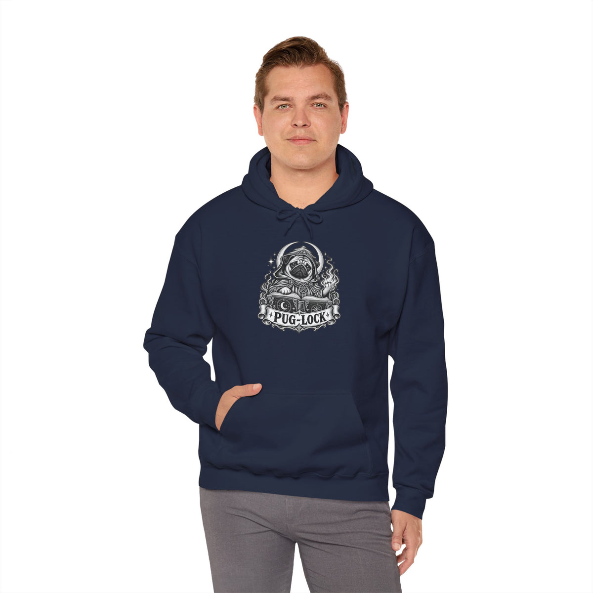 Pug-lock Dog Hoodie – Warlock Fantasy RPG Pullover