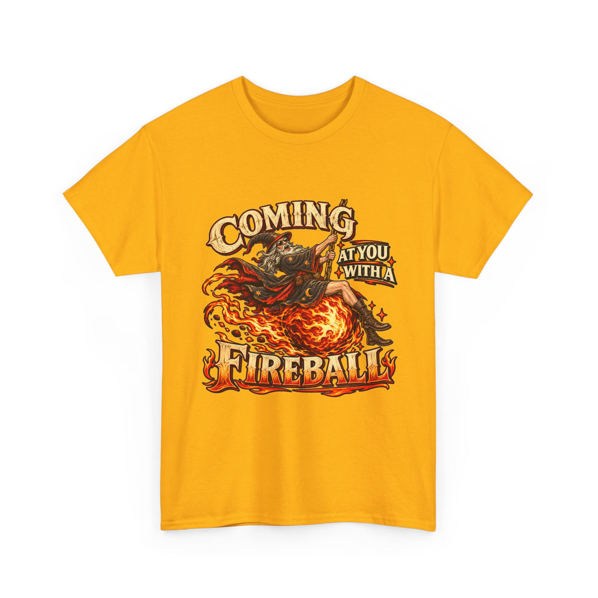 Coming at You With a Fireball Wizard T-Shirt | Funny Fantasy RPG Tee