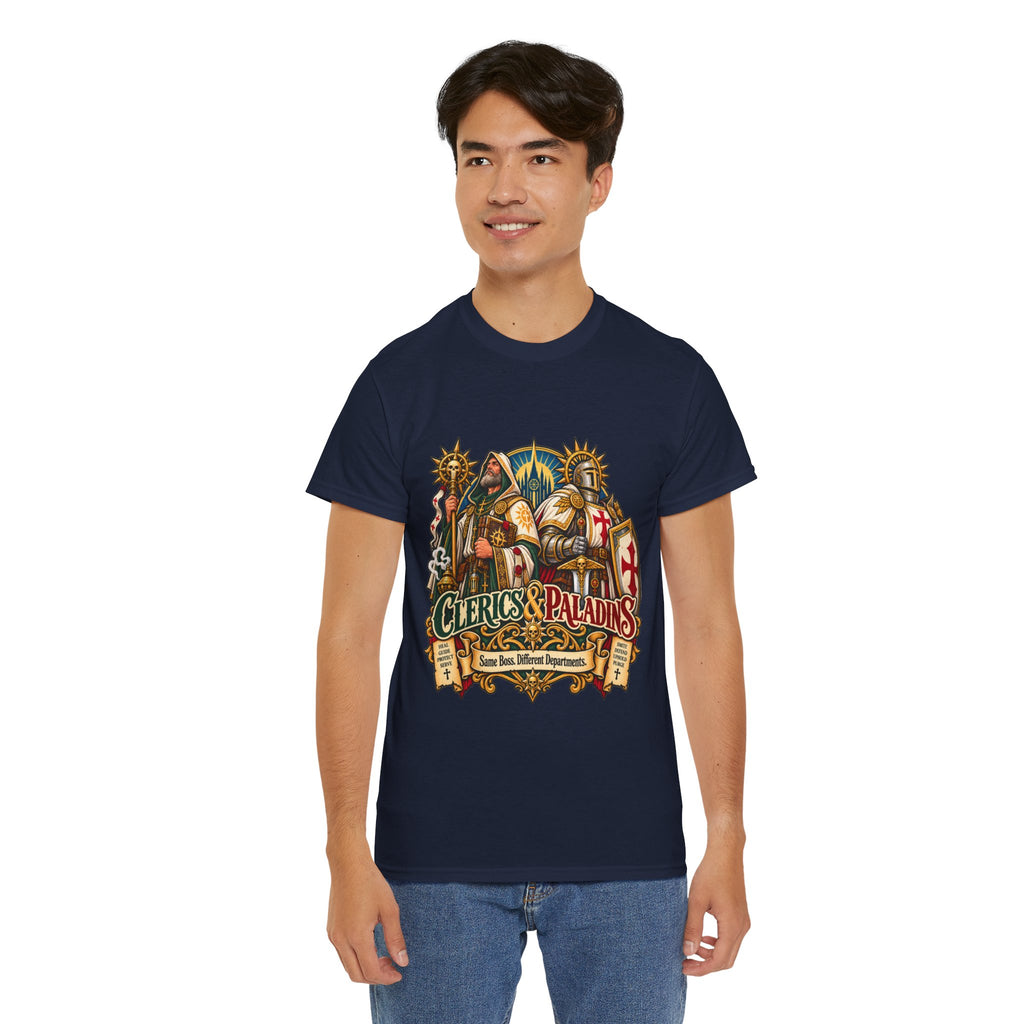 Clerics & Paladins RPG Tee | Same Boss, Different Departments