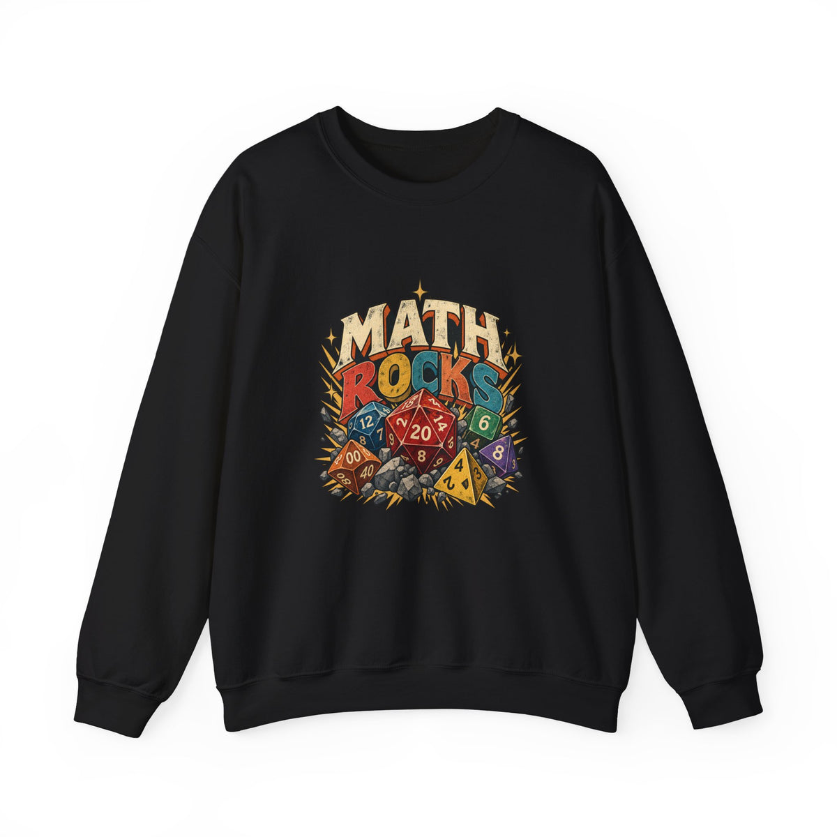 Math Rocks Crewneck Sweatshirt | Polyhedral Dice Gamer