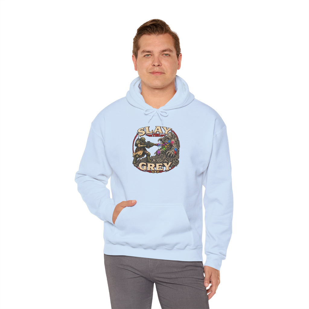Slay the Grey Hoodie | Sci-Fi Miniature Painting Graphic Pullover