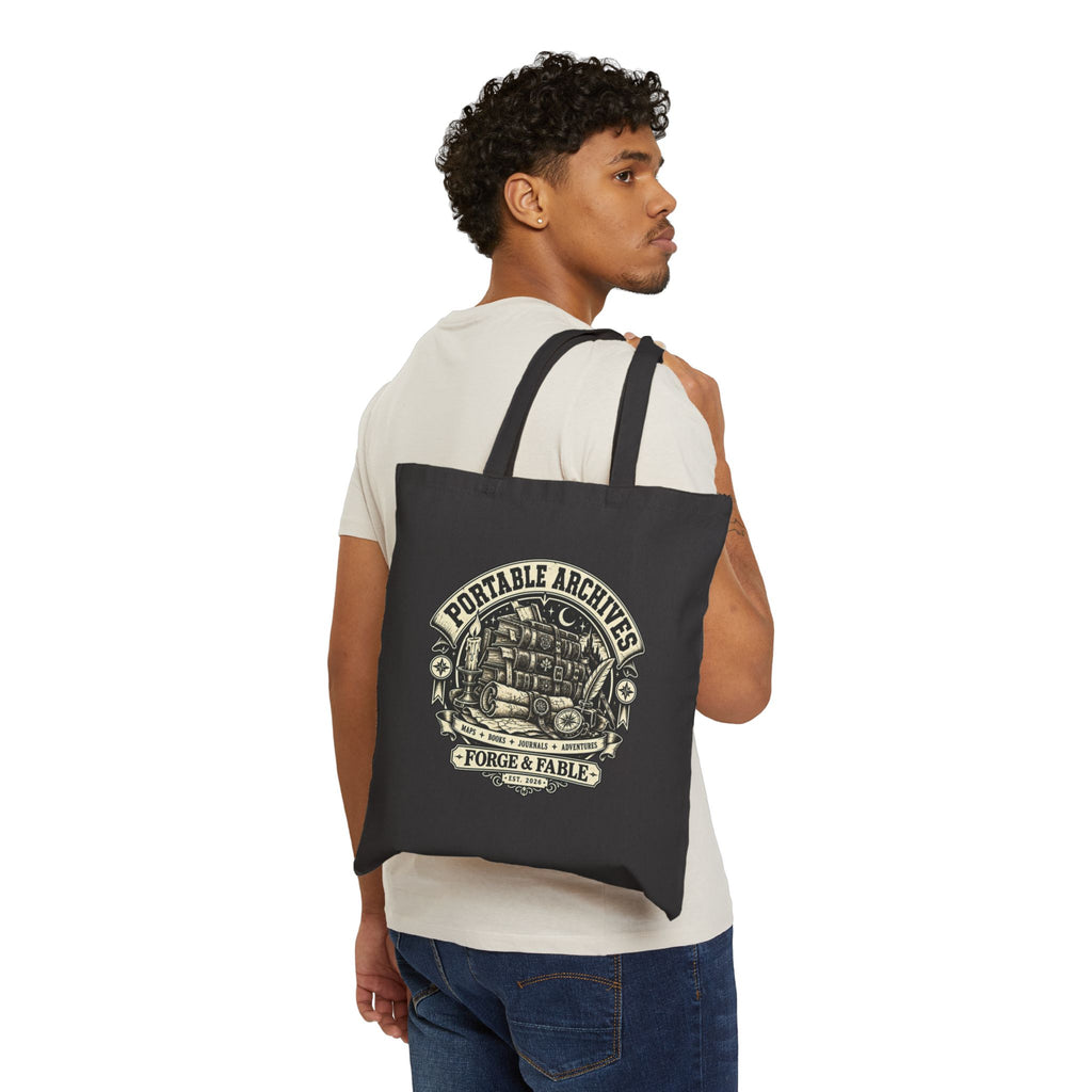 Portable Archives Canvas Tote Bag | Vintage Book Lover Gift