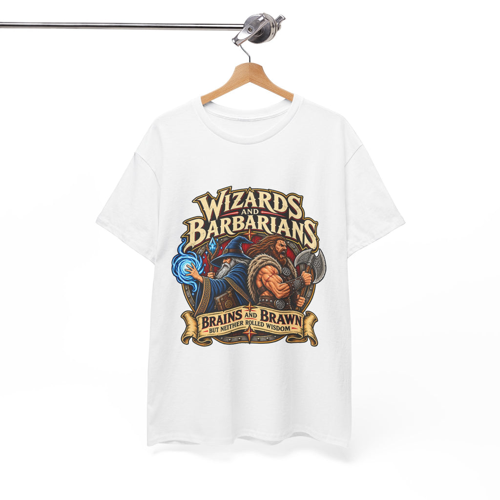 Wizards & Barbarians T-Shirt | Funny Fantasy RPG Gamer Tee