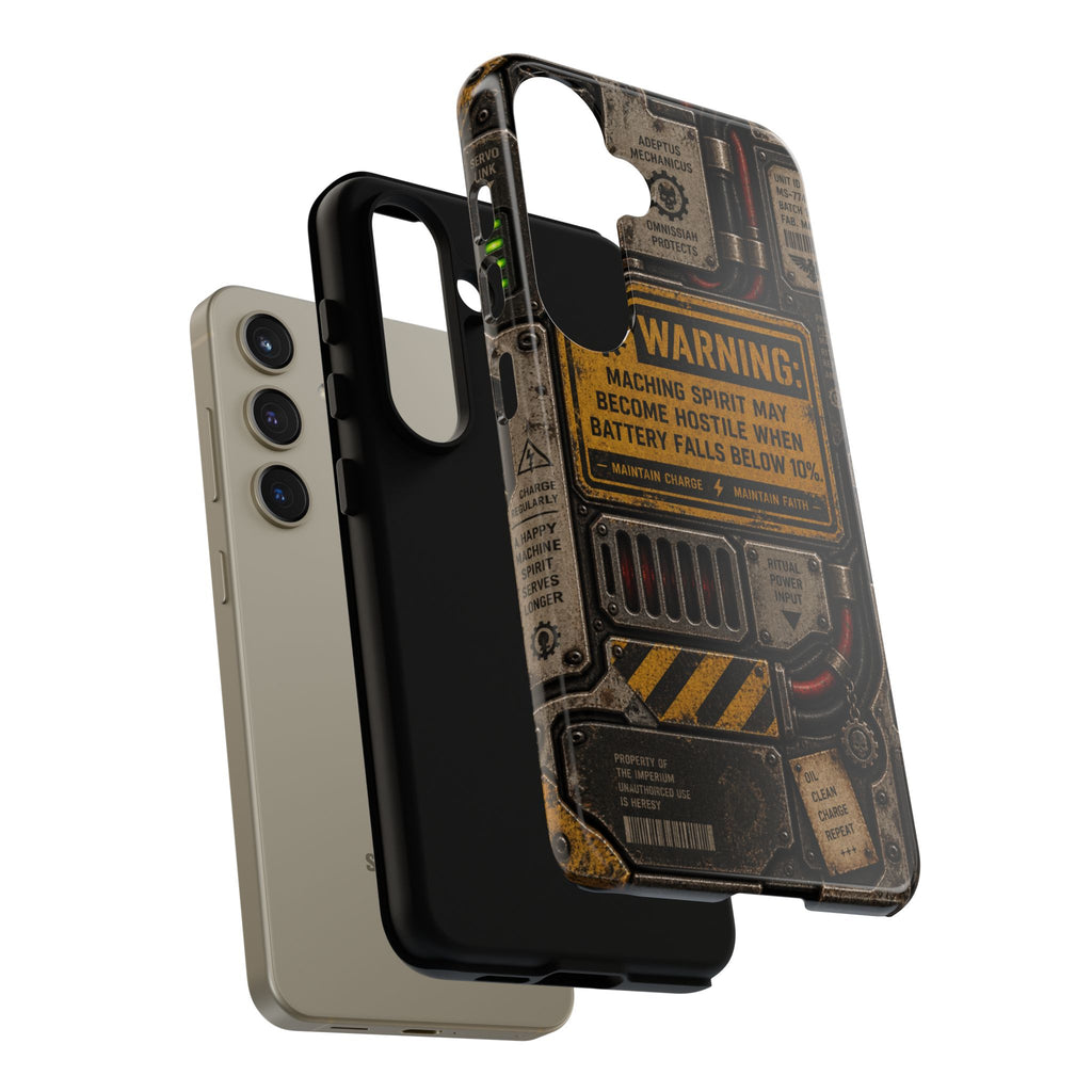 Machine Spirit Warning Phone Case | Grimdark Sci-Fi Design