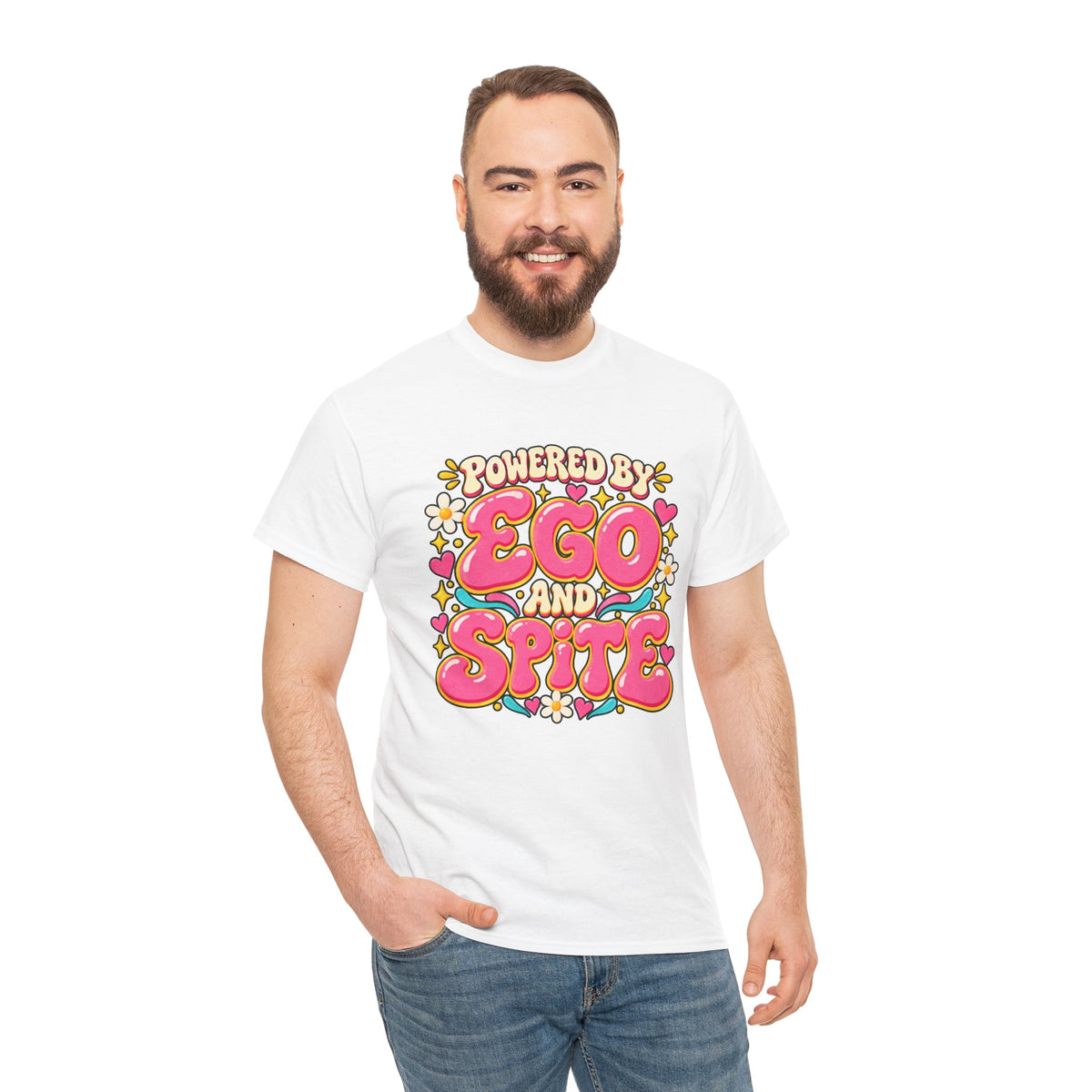 Powered by Ego and Spite Graphic T-Shirt