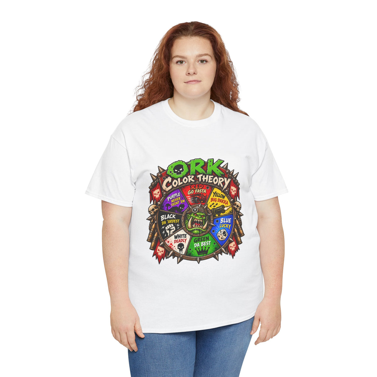 Green-Skin Color Theory T-Shirt – Funny Tabletop Wargaming Tee | Ork Fantasy Sci-Fi Gamer Shirt