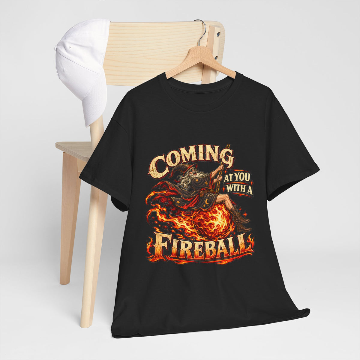 Coming at You With a Fireball Wizard T-Shirt | Funny Fantasy RPG Tee