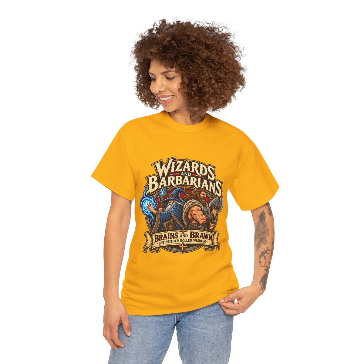 Wizards & Barbarians T-Shirt | Funny Fantasy RPG Gamer Tee