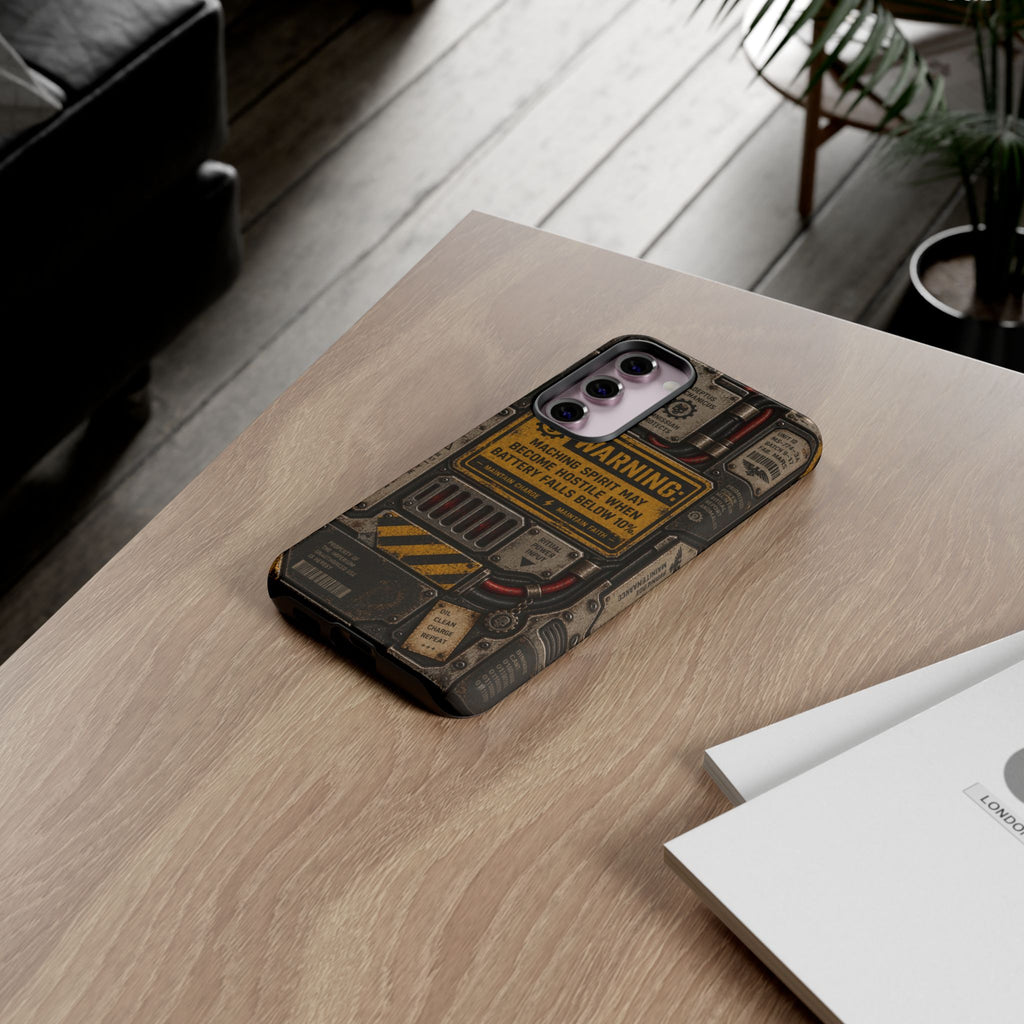 Machine Spirit Warning Phone Case | Grimdark Sci-Fi Design