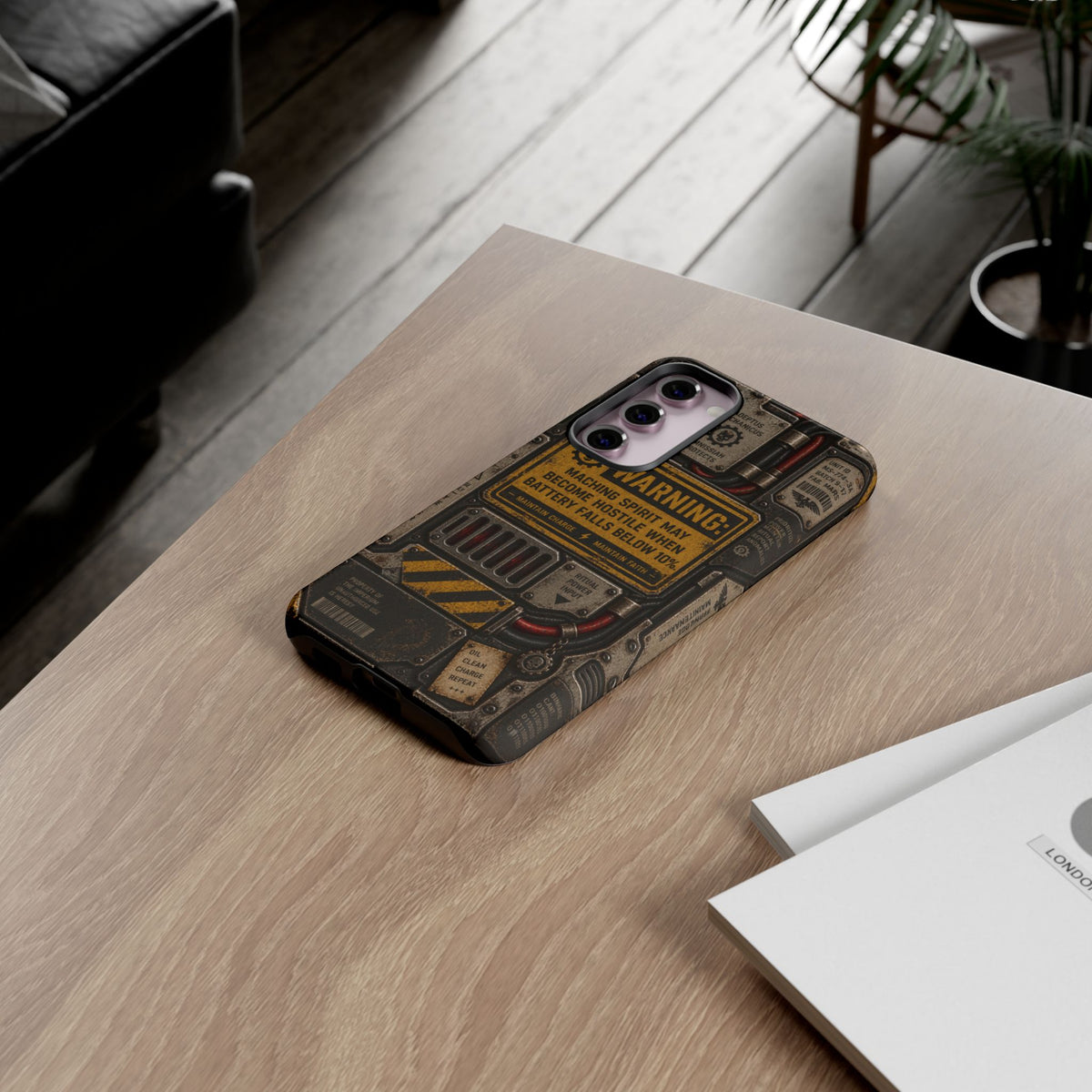 Machine Spirit Warning Phone Case | Grimdark Sci-Fi Design