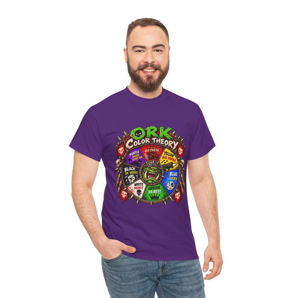 Green-Skin Color Theory T-Shirt – Funny Tabletop Wargaming Tee | Ork Fantasy Sci-Fi Gamer Shirt