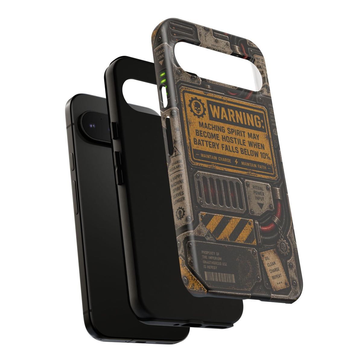 Machine Spirit Warning Phone Case | Grimdark Sci-Fi Design
